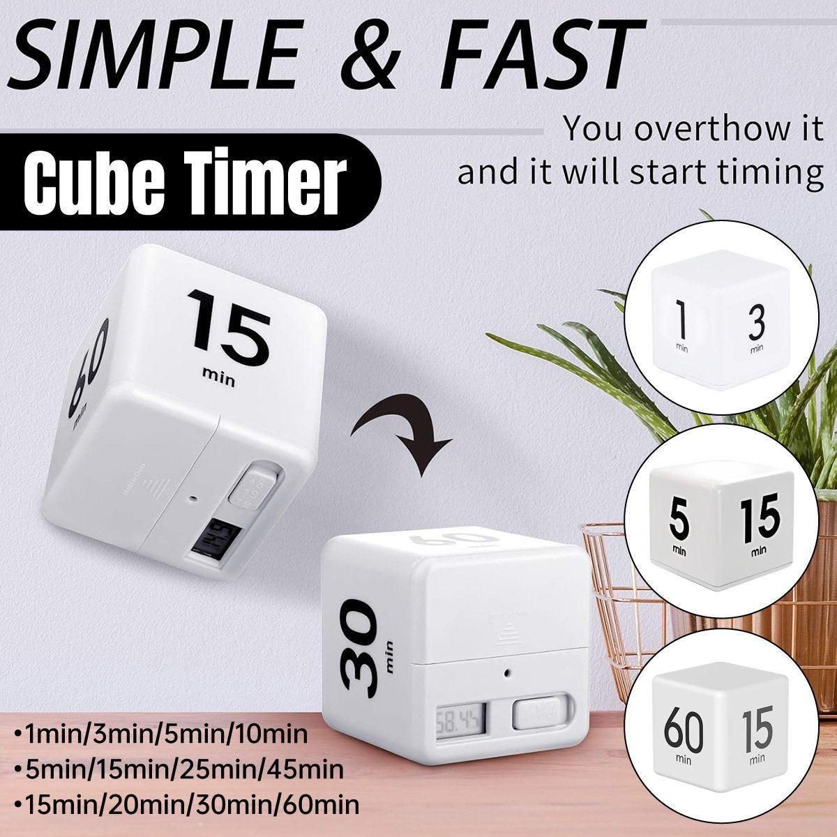 Cubic Timer for Students Time Management Study Exercise Reminder Tool Adjustable - 1-3-5-10