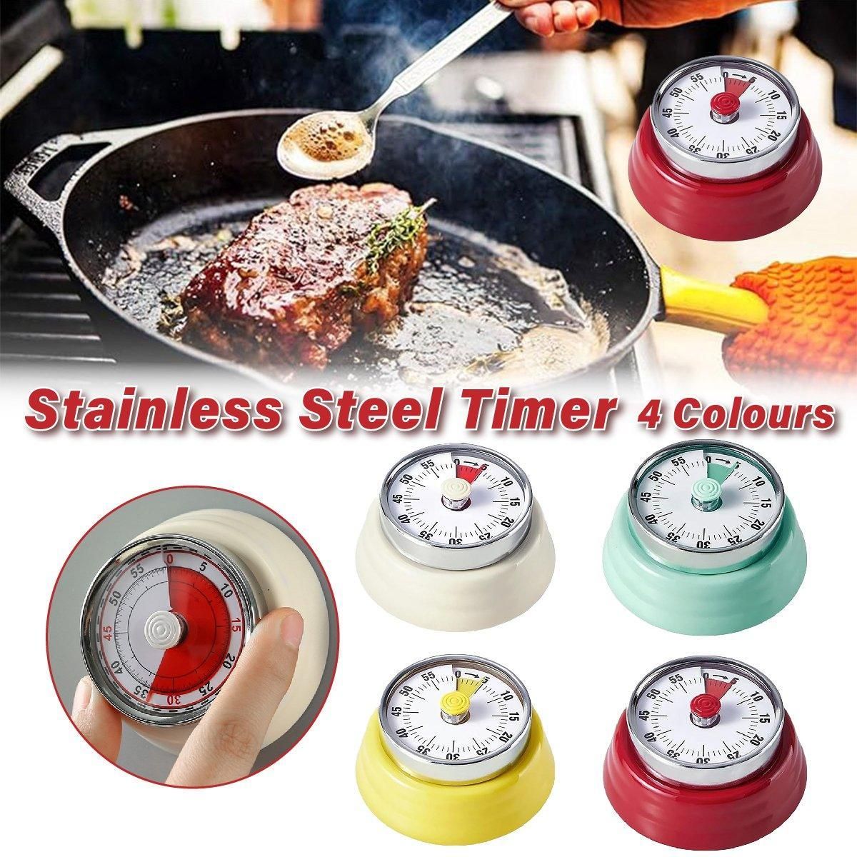 60 Minutes Visual Analog Timer Countdown Clock Time Management Kitchen Tool - Red