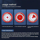 60 Minutes Visual Analog Timer Countdown Clock Time Management Kitchen Tool - Red