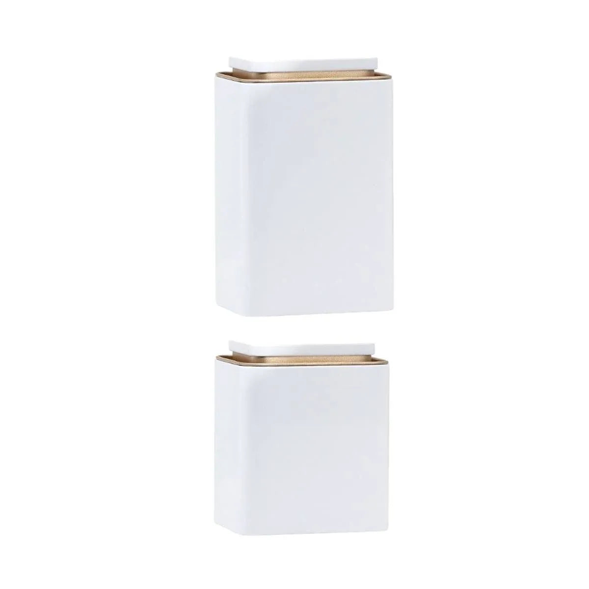 Metal Storage Tin Box Set Square Containers with Lid 5 Pack 2 Sizes - Large