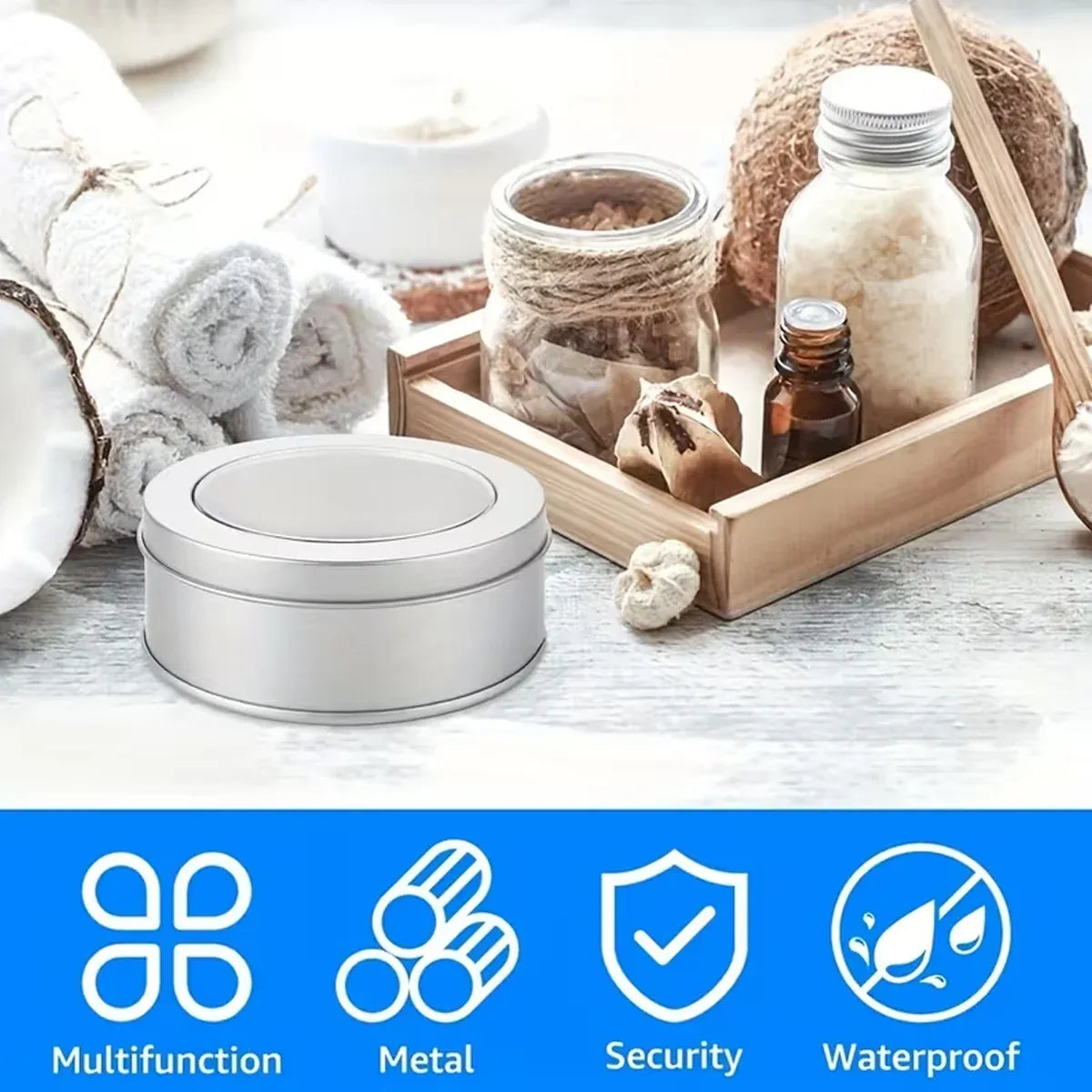 Round Tin Storage Boxes 30pcs Clear Window Lid for Craft Jewellery DIY