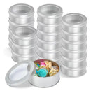 Round Tin Storage Boxes 30pcs Clear Window Lid for Craft Jewellery DIY