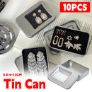 10PCS Tin Box Connected Flip Top With Clear Window for Small Item Storage Use