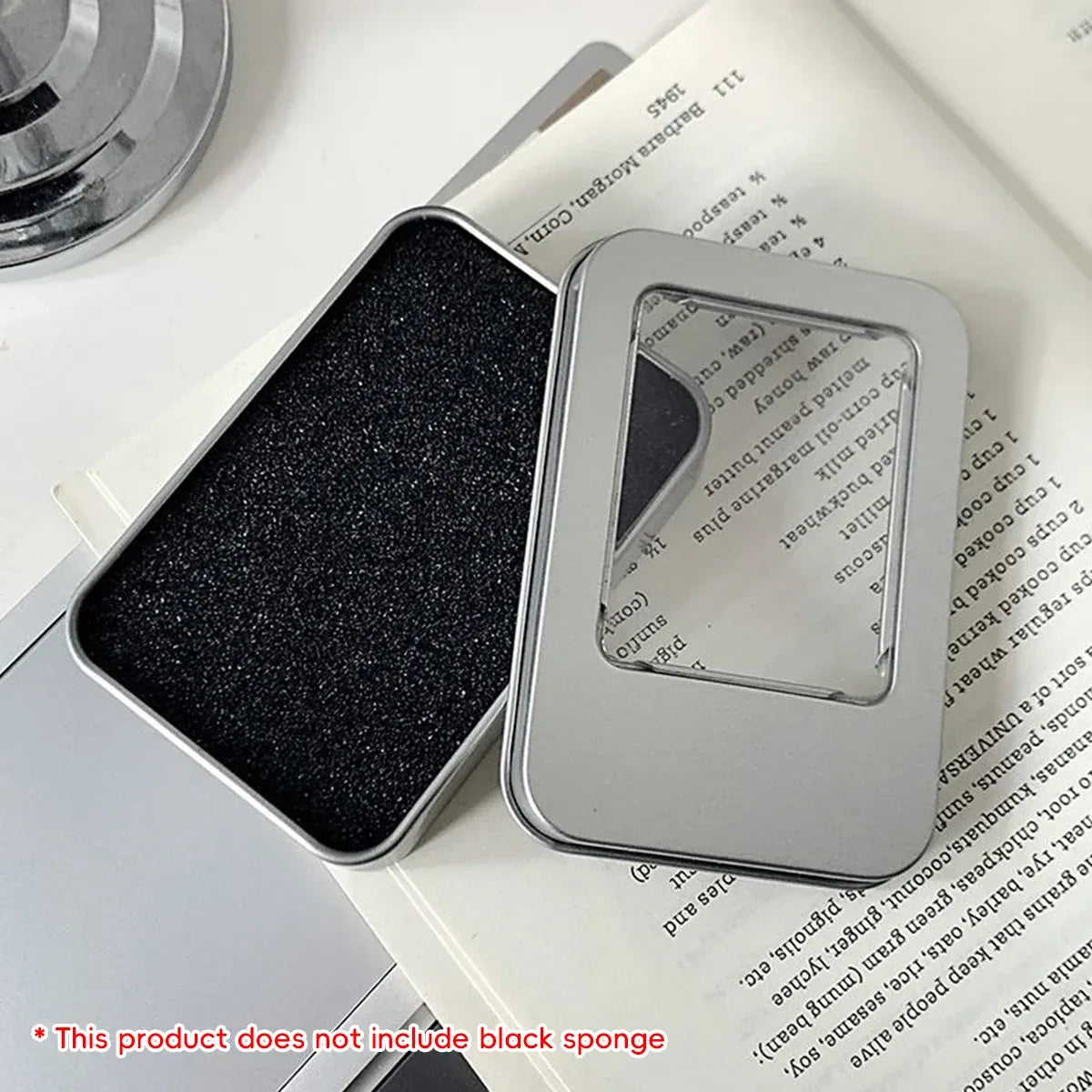 10PCS Tin Box Connected Flip Top With Clear Window for Small Item Storage Use