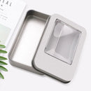 10PCS Tin Box Connected Flip Top With Clear Window for Small Item Storage Use