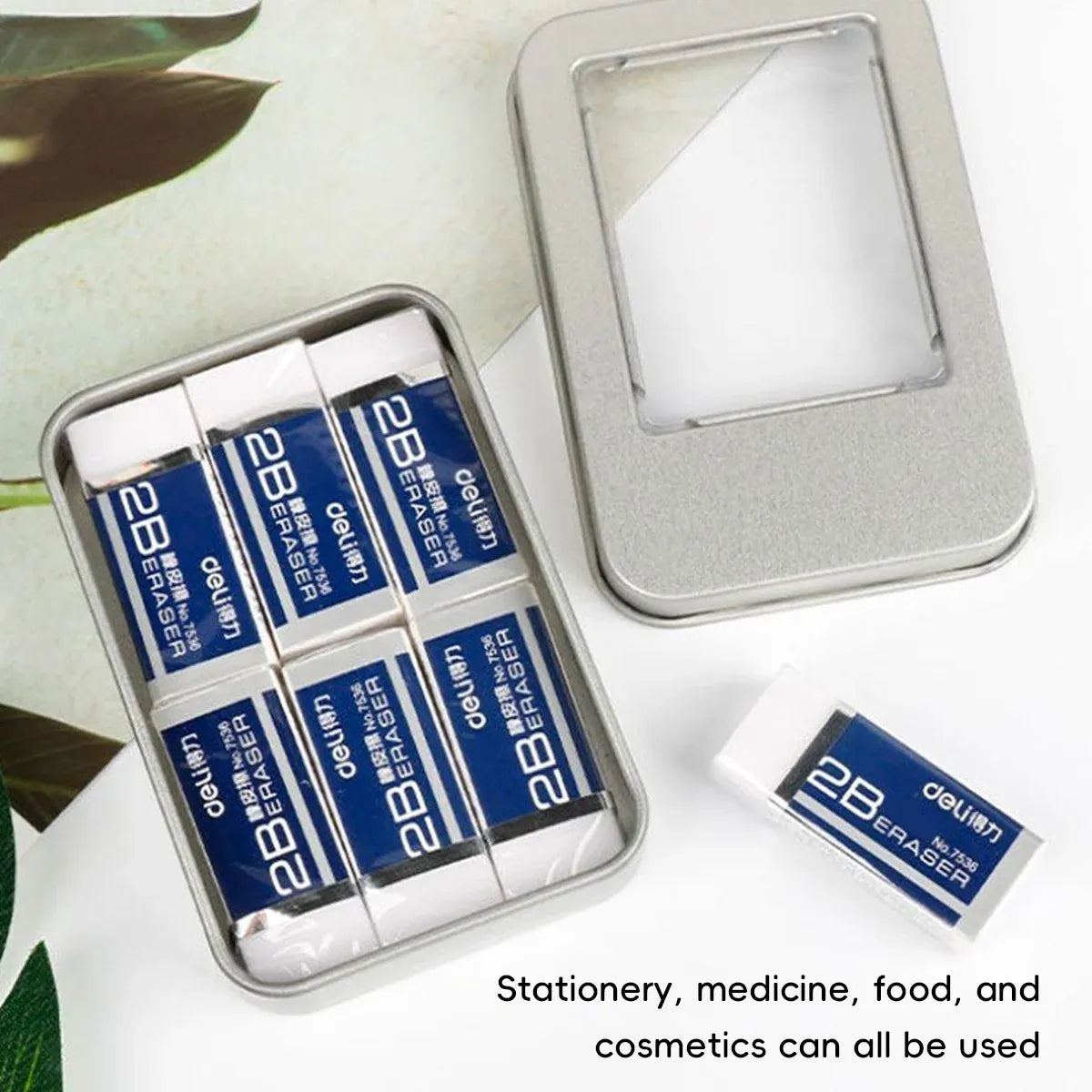 10PCS Tin Box Connected Flip Top With Clear Window for Small Item Storage Use