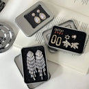 10PCS Tin Box Connected Flip Top With Clear Window for Small Item Storage Use