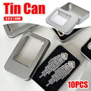 10PCS Tin Box Connected Flip Top With Clear Window for Small Item Storage Use