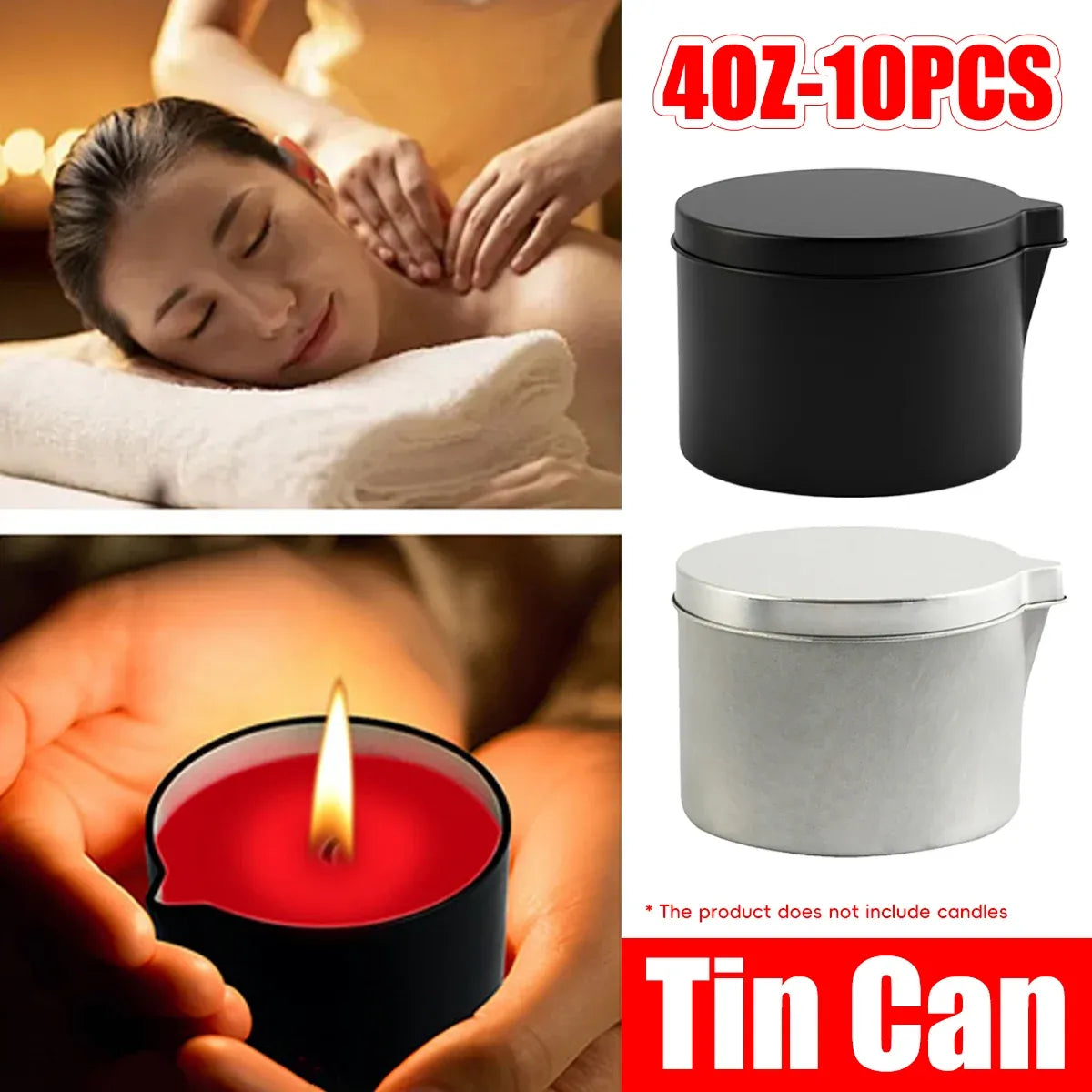 10Pcs Pour Spout Candle Tin Can 40oz For Soy Wax Melts Storage Craft Gift Use - Steel