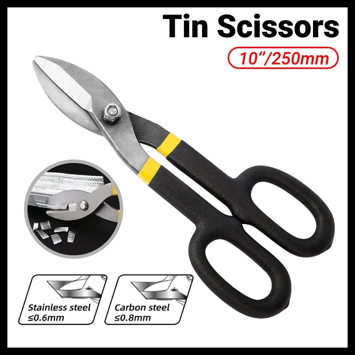 Tin Scissors Manual Steel Cutting Metal Shear Cutter 10inch Hand Tool Durable