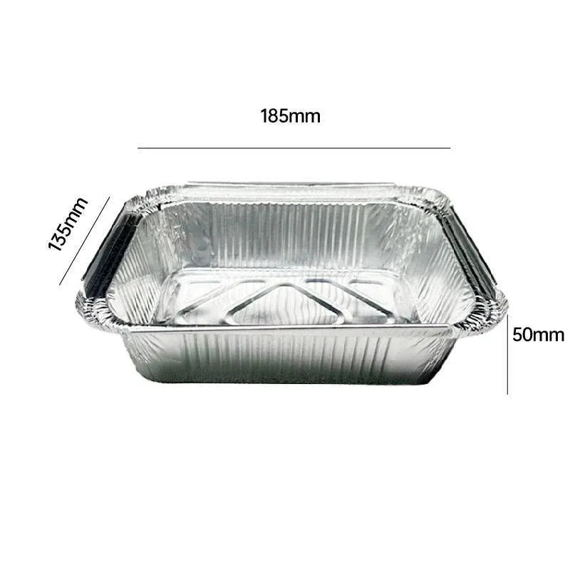125PCS Disposable Quadrate Tin Foil Pans Oven Grill Safe Non-Stick Baking Trays - 125pcs-230ml