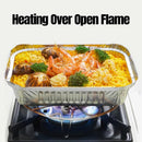125PCS Disposable Quadrate Tin Foil Pans Oven Grill Safe Non-Stick Baking Trays - 125pcs-410ml