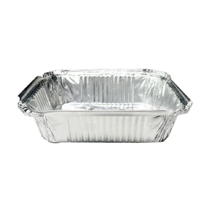 125PCS Disposable Quadrate Tin Foil Pans Oven Grill Safe Non-Stick Baking Trays - 125pcs-850ml