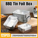 125PCS Disposable Quadrate Tin Foil Pans Oven Grill Safe Non-Stick Baking Trays - 125pcs-850ml