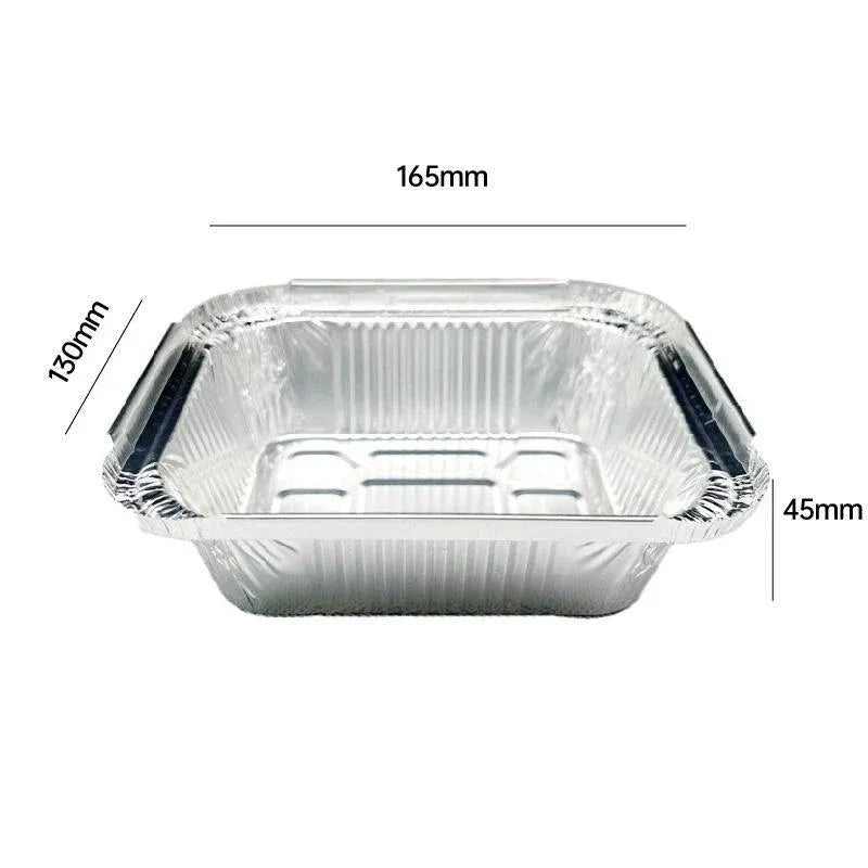 125PCS Disposable Quadrate Tin Foil Pans Oven Grill Safe Non-Stick Baking Trays - 125pcs-850ml