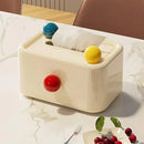 Cute Tissue Box with Lid Dustproof Paper Drawer Organizer for Living Room Table