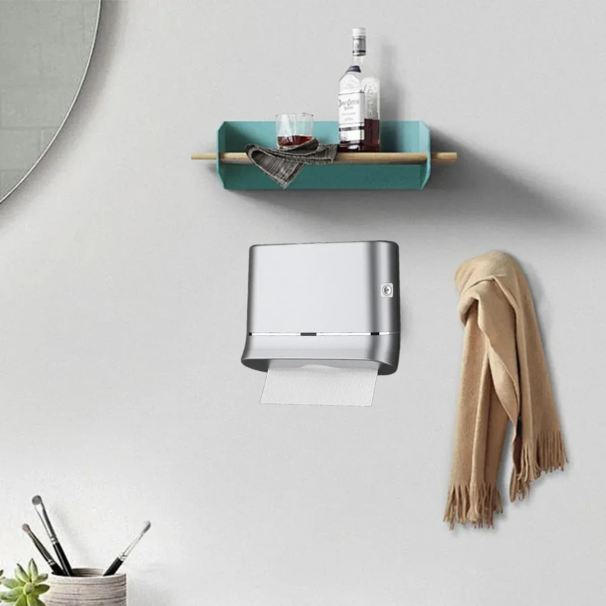 Commercial Hand Towel Dispenser Wall Mounted Tissue Box Easy Install Durable - Green
