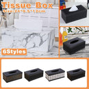 High-End PU Leather Tissue Box Holder for Hotel Home Office Decor Elegant Design - Black Woven Pattern
