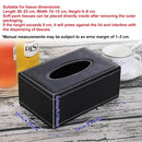 High-End PU Leather Tissue Box Holder for Hotel Home Office Decor Elegant Design - Black Woven Pattern