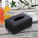 High-End PU Leather Tissue Box Holder for Hotel Home Office Decor Elegant Design - Black Buttons