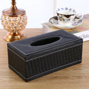High-End PU Leather Tissue Box Holder for Hotel Home Office Decor Elegant Design - Black Buttons