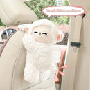 Car Tissue Box Multifunctional Hanging Drawer Box Cartoon Plush Sheep Design