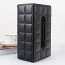 Leather Tissue Box Holder Rectangular Tissue Dispenser for Living Room Home - White
