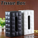 Leather Tissue Box Holder Rectangular Tissue Dispenser for Living Room Home - White