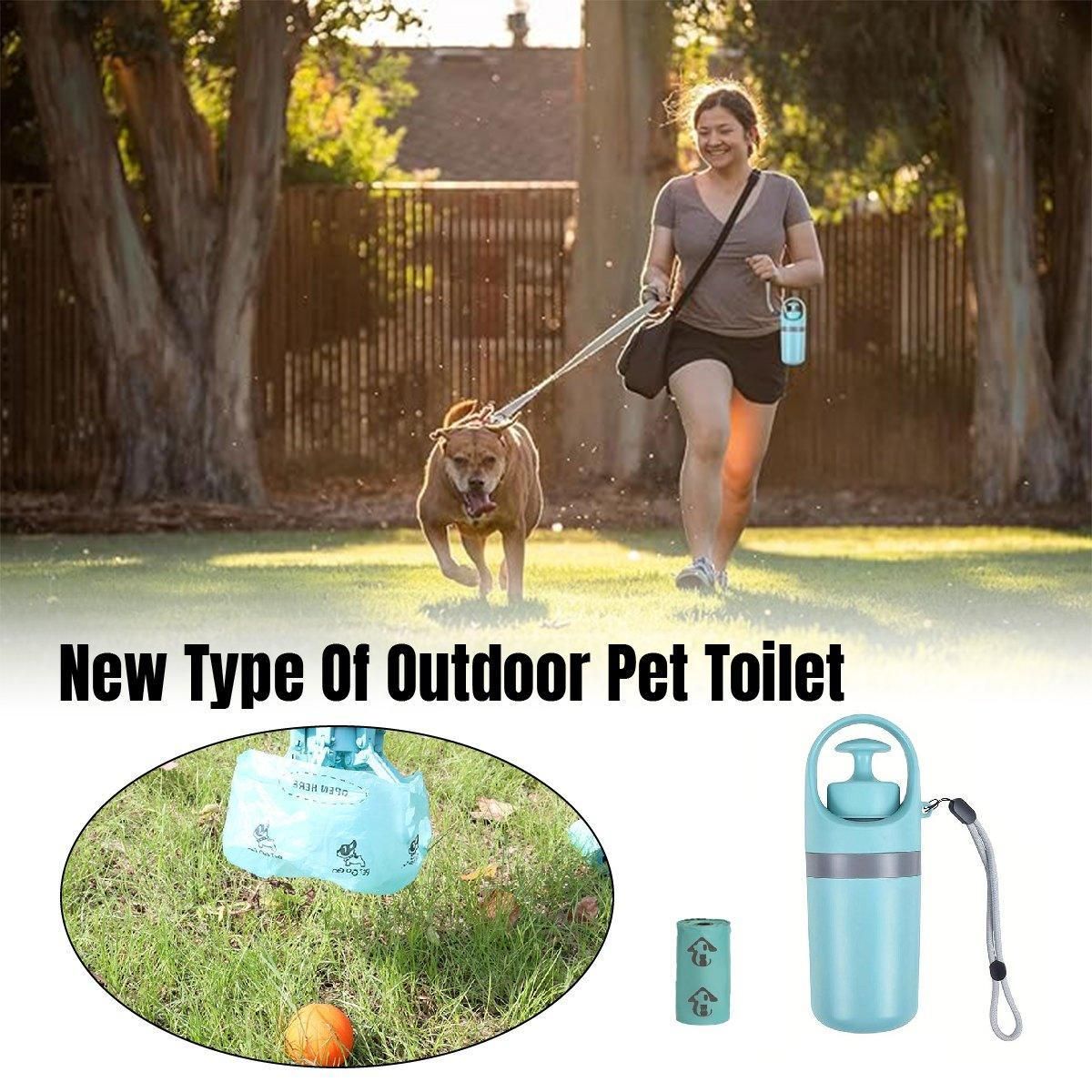 Portable Pet Waste Pick-up Shovel Six-claw Excrement Clip with Bag Dispenser