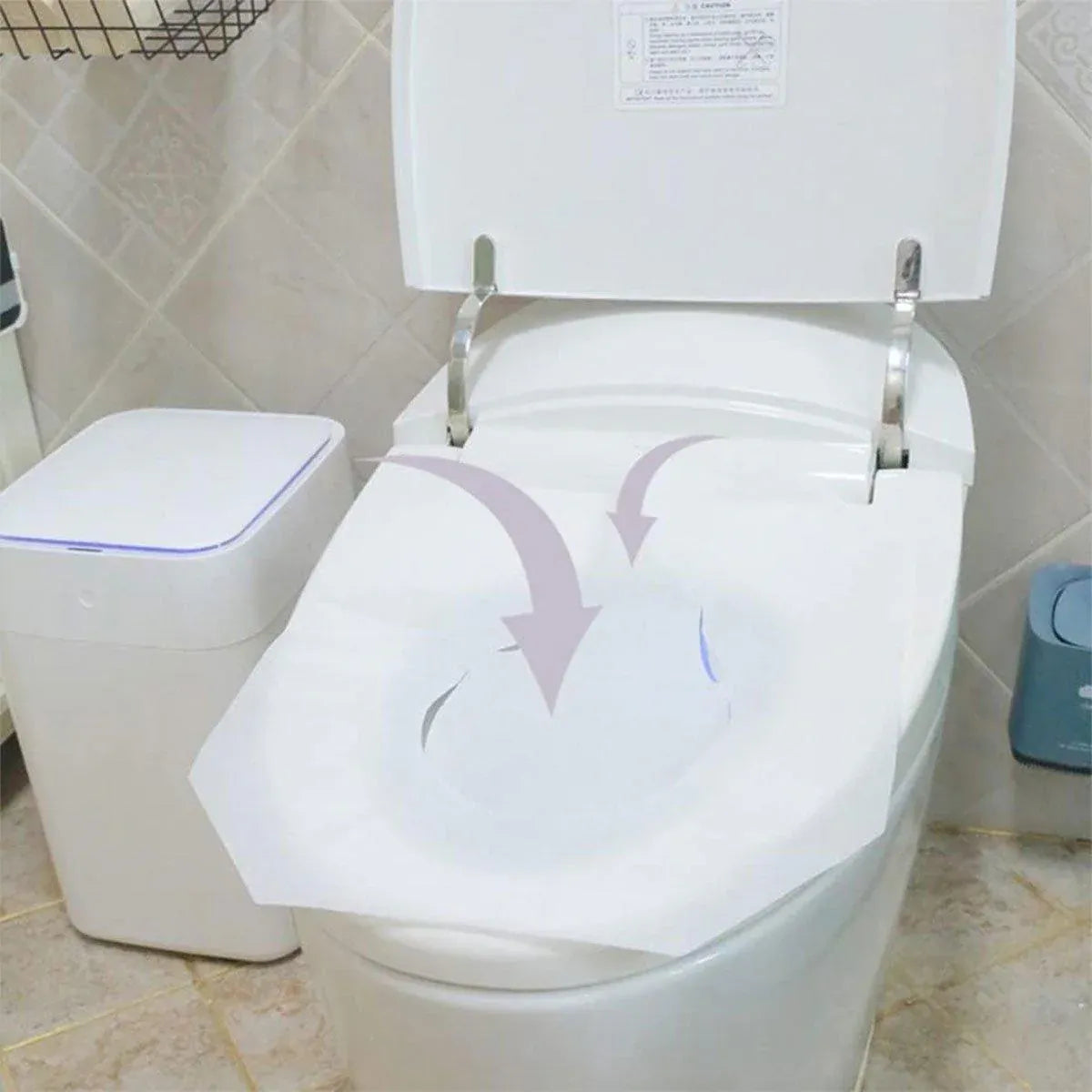 2PCS Travel Disposable Toilet Seat Covers Soluble Paper For Hotel Household Use