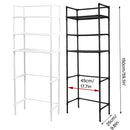 Bathroom Rack Over Toilet Washing Machine Shelf Storage Organizer Stand Unit - Black