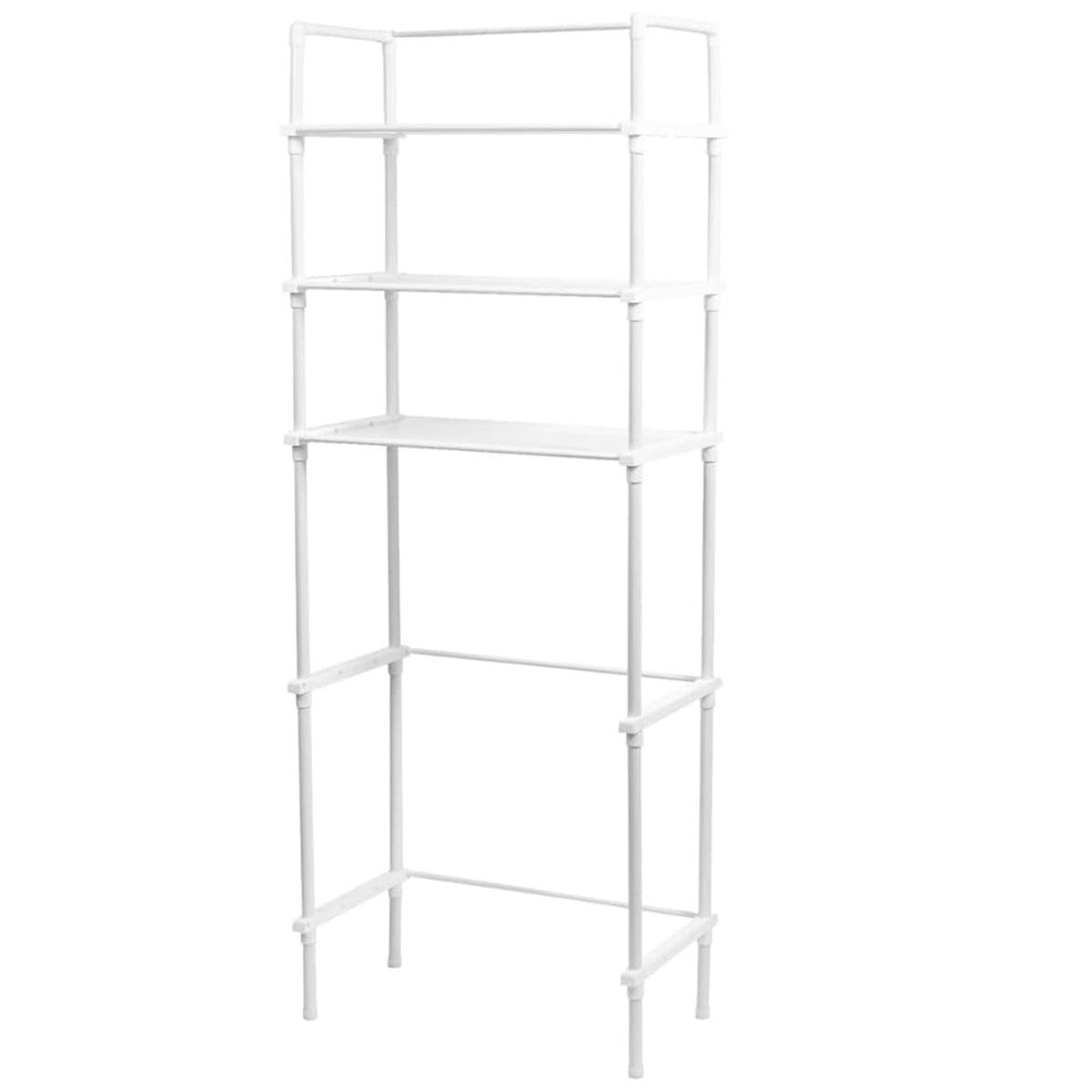 Bathroom Rack Over Toilet Washing Machine Shelf Storage Organizer Stand Unit - Black