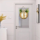 Round Restroom Door Sign with Bow and Greenery 23 x 23 cm - 1 Piece