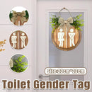 Round Restroom Door Sign with Bow and Greenery 23 x 23 cm - 1 Piece