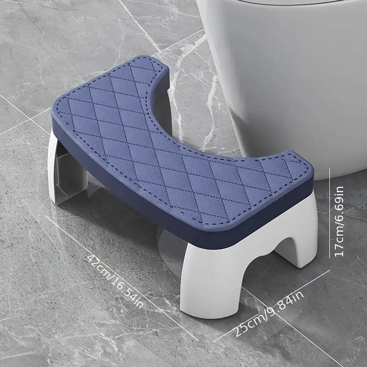 Toilet Stool Anti-Slip Bathroom Footstool for Home Use with Stable Support Design - Blue