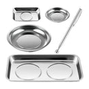 5PCS Stainless Steel Tool Tray Storage Set with Strong Iron-Grip Sturdy for Garage Workshop