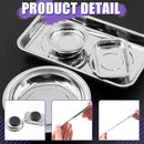 5PCS Stainless Steel Tool Tray Storage Set with Strong Iron-Grip Sturdy for Garage Workshop