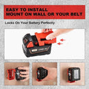 5Pcs Battery Mount Holder Stand For Milwaukee M18 18V Tool Battery Accessories - Black
