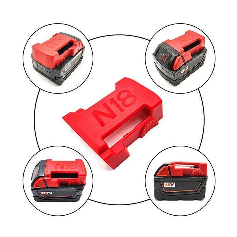 5Pcs Battery Mount Holder Stand For Milwaukee M18 18V Tool Battery Accessories - Black