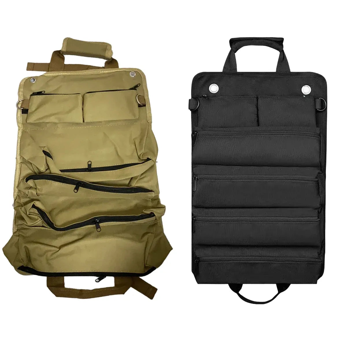 Portable Car Hardware Tool Kit Durable Oxford Bag for Vehicle Emergency Repair - Khaki