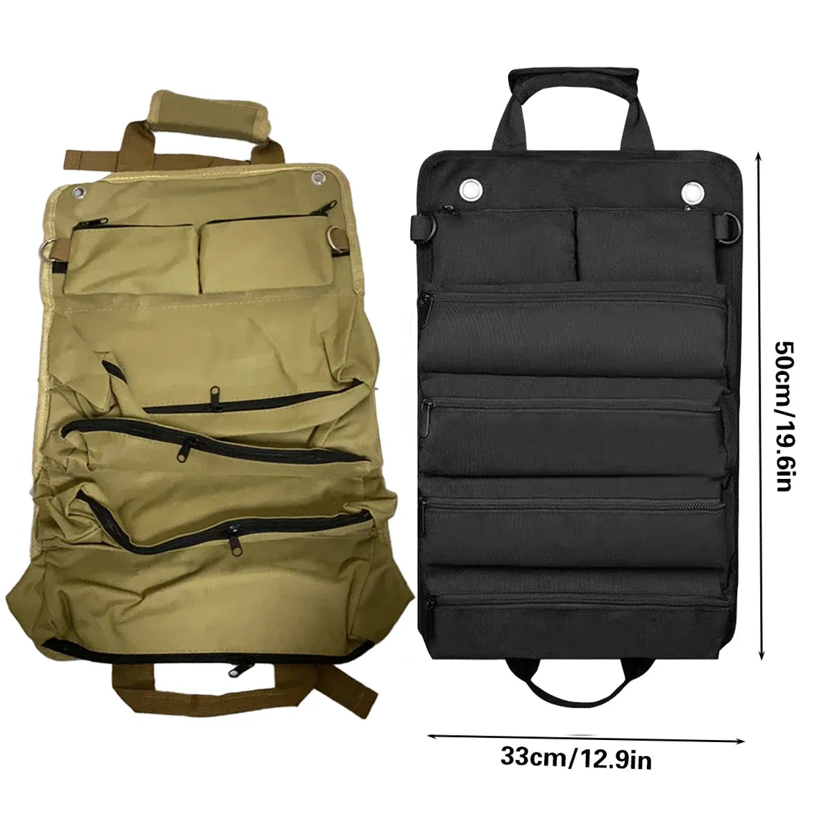 Portable Car Hardware Tool Kit Durable Oxford Bag for Vehicle Emergency Repair - Khaki