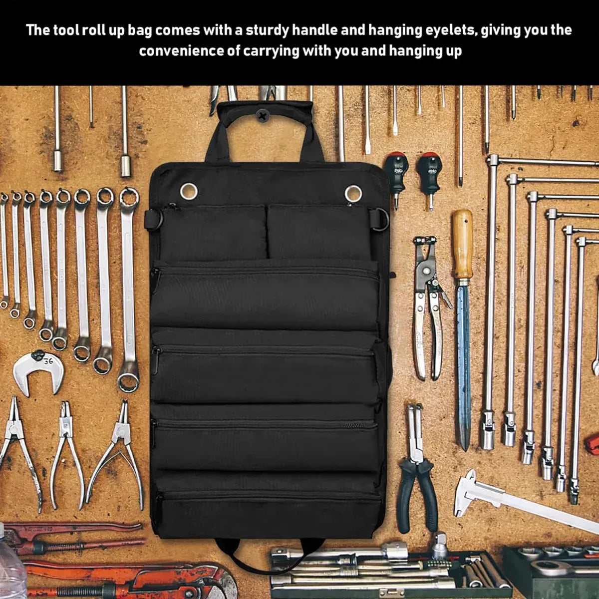 Portable Car Hardware Tool Kit Durable Oxford Bag for Vehicle Emergency Repair - Khaki