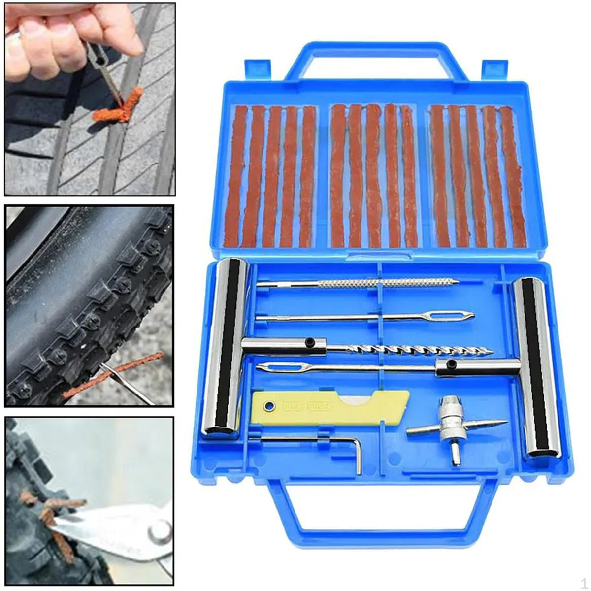 23PCS Car Tire Repair Kit Patch Plug Puncture Emergency for Car Truck Motorbike