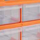 Tool Storage Bin Parts Organizer Drawers Cabinet Box Chest Plastic With Dividers - 18 Drawers