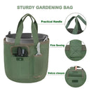 Waterproof Green Canvas Tool Storage Bag Portable Garden Bucket Organizer Use