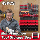 49PCS Plastic Tool Storage Box Wall Organizer Parts Cabinet Hanging Toolbox Use