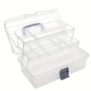Translucent Three Layer Toolbox Multifunctional Folding Storage Box Organizer