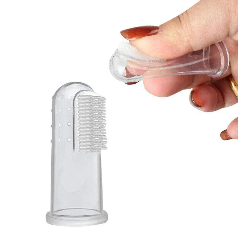 10PCS Pet Finger Toothbrush Soft Silicone Dog and Cat Teeth Cleaning Tool