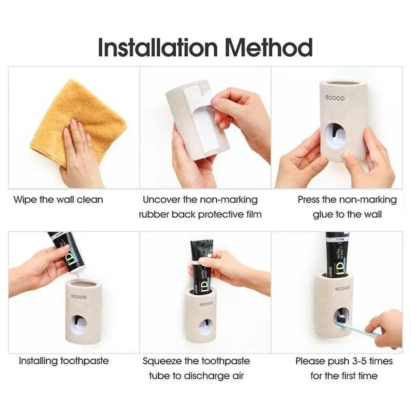 Wall Mounted Automatic Toothpaste Dispenser with Dual Push Slot Design