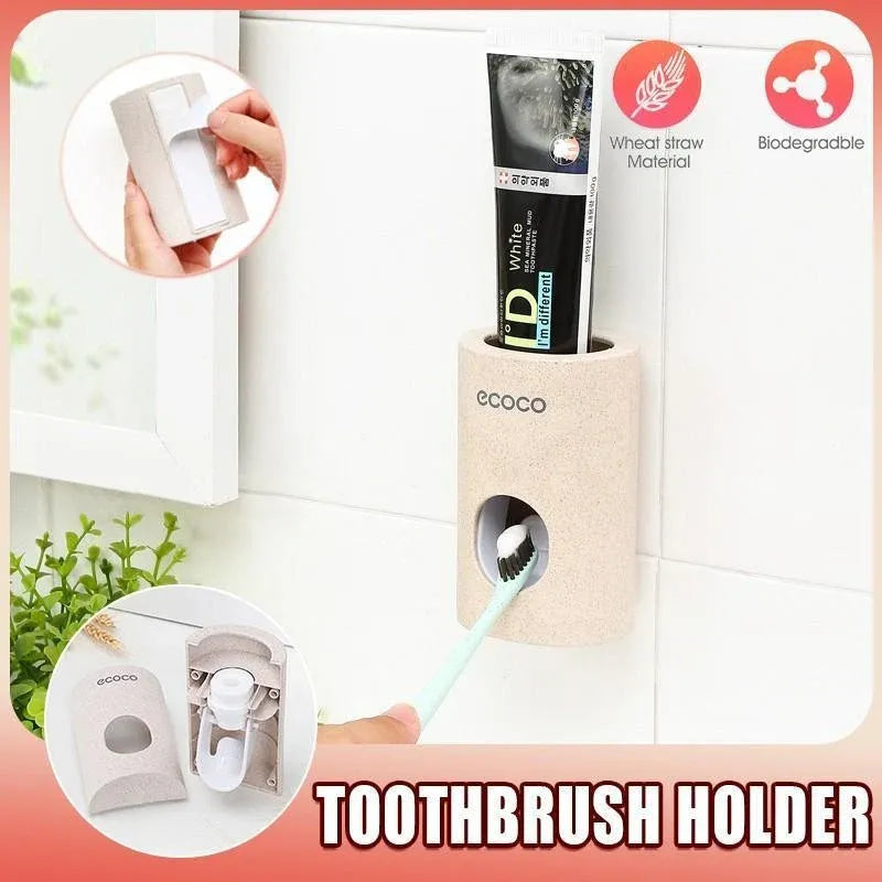 Wall Mounted Automatic Toothpaste Dispenser with Dual Push Slot Design